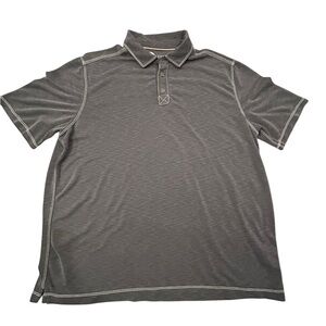 Nicoby Men’s Gray Craft Modal Poly Polo Shirt White Stitch XL
